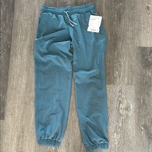 Teal Jogger Pants with Elastic Cuffs